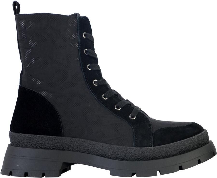 Desigual veterboots met panterprint zwart