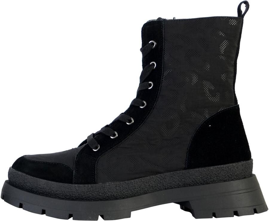 Desigual veterboots met panterprint zwart