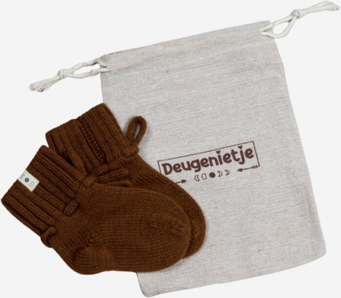 Deugenietje Babyslofjes merinowol Donkerbruin