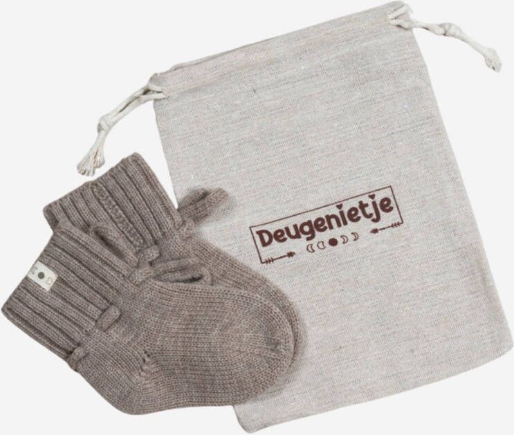 Deugenietje Babyslofjes merinowol Taupe