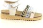 Develab leren sandalen roze groen bruin - Thumbnail 2