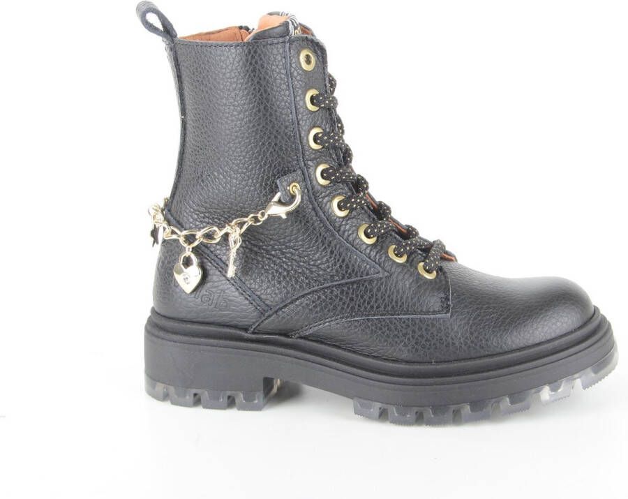 Develab 41444 Veterboots Laarzen Met Veters Meisjes Kids Zwart - Foto 3