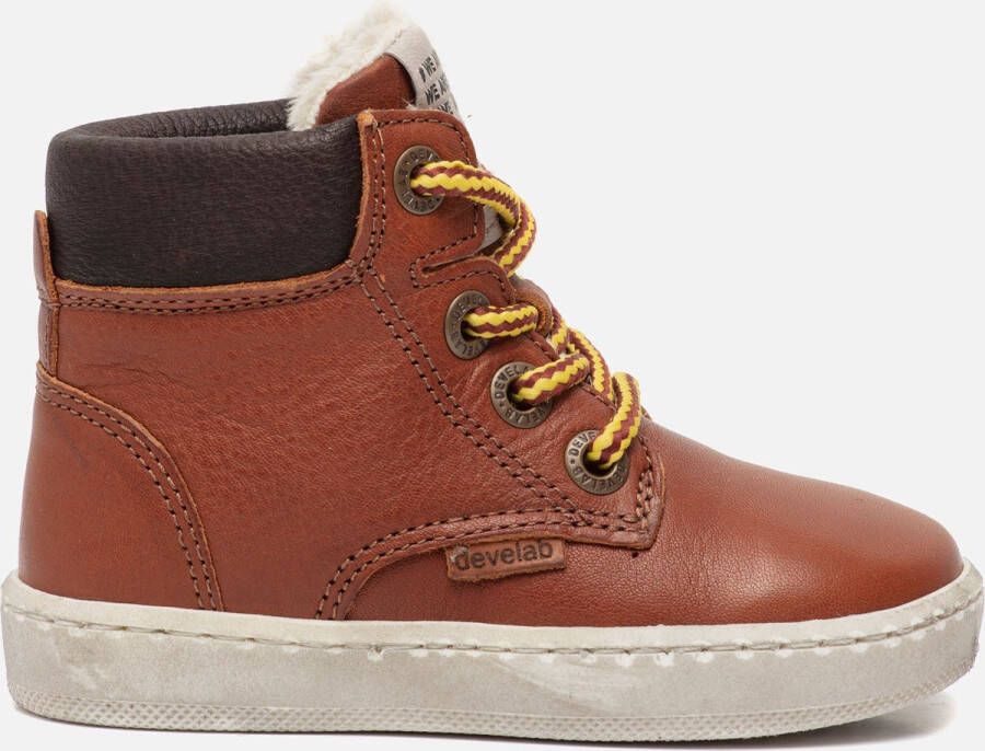 Develab veterboot Veterschoenen Jongen bruin Cognac