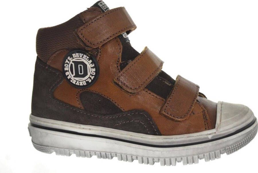 Develab 44303 Hoge sneakers Leren Sneaker Meisjes Cognac