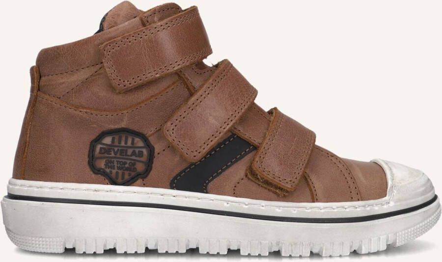 Develab 45199 Sneakers Jongens Leren Sneaker Cognac