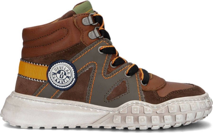 Develab 45687 Hoge sneakers Leren Sneaker Jongens Cognac