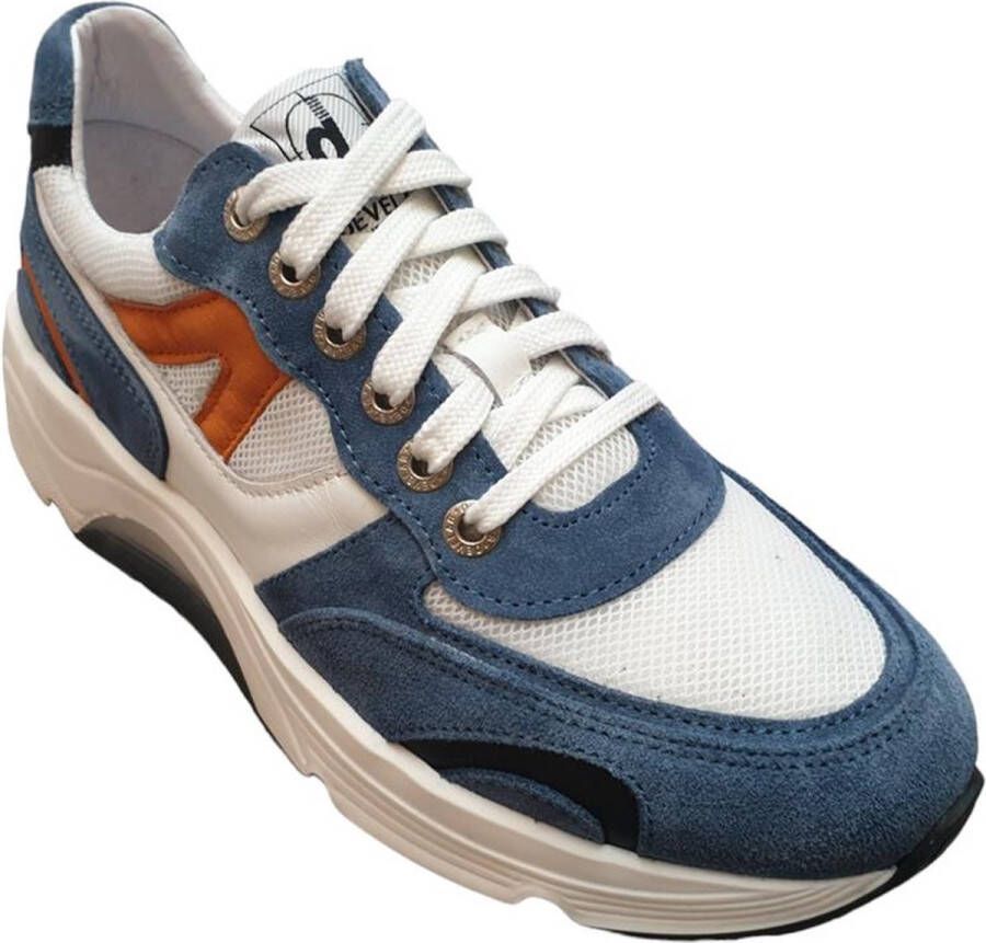 Develab 45997 veter sneaker blauw combi