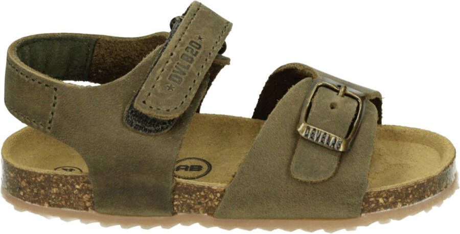 Develab 48195 leren sandalen kaki Groen Jongens Leer Effen 24
