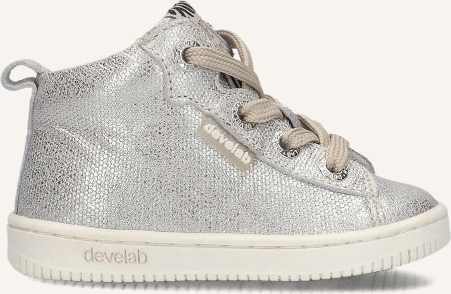 Develab 44400 Sneakers Meisjes Leren Sneaker Zilver