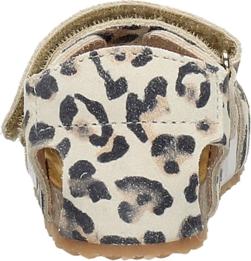 Develab leren sandalen met panterprint beige geel Meisjes Leer Panterprint 24