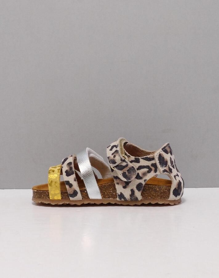Develab leren sandalen met panterprint beige geel Meisjes Leer Panterprint 24 - Foto 5