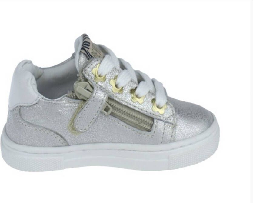 Develab 44708 Sneakers Leren Sneaker Meisjes Zilver