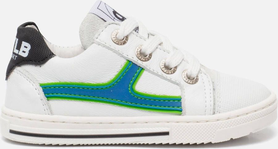 Develap Witte sneaker groene en blauwe accenteb Kinderen Kleur Wit)