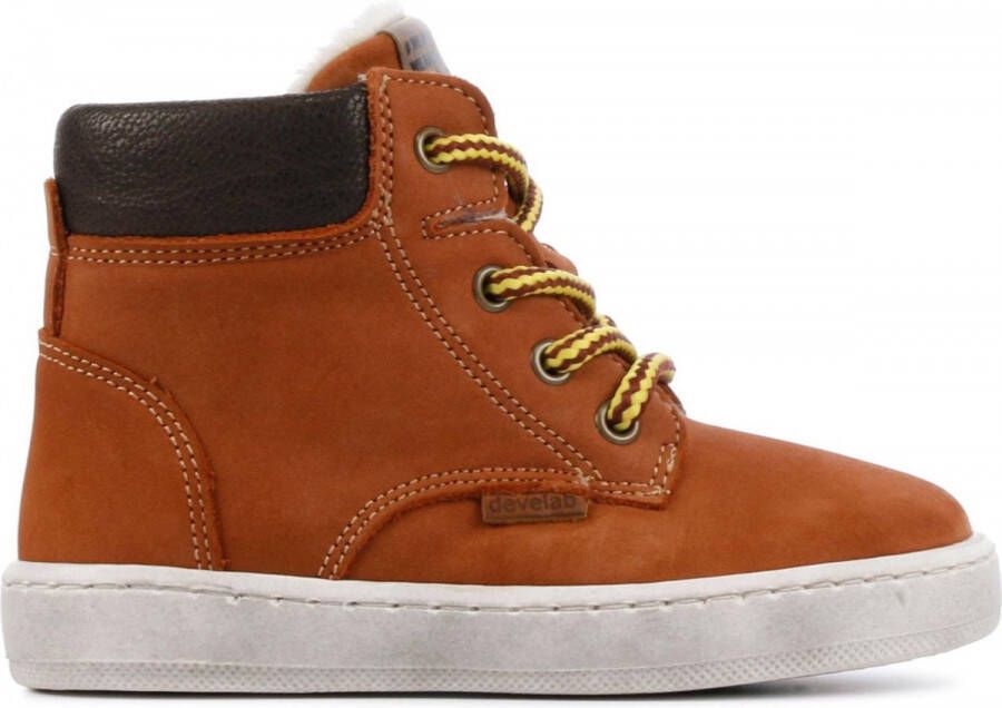 Develab 41855 nubuck veterboots cognac Bruin Jongens Leer Effen 20 - Foto 5