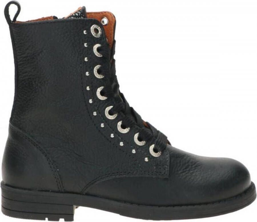Develab 42258 Veterboots Laarzen Met Veters Meisjes Kids Zwart - Foto 2