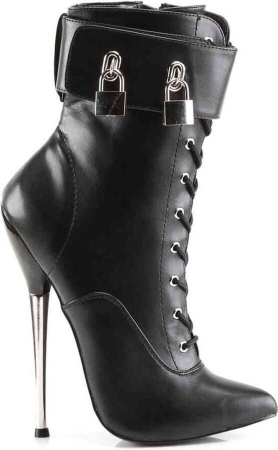 Devious Enkellaars 40 Shoes DAGGER 1023 Paaldans schoenen Zwart