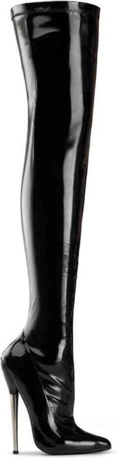 Devious DAGGER-3000 Overknee Laarzen Paaldans schoenen 36 Shoes Zwart