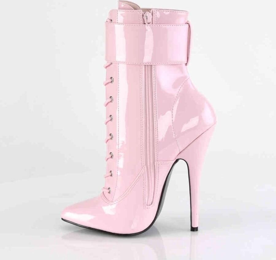 Devious Enkellaars 46 Shoes DOMINA 1023 Paaldans schoenen Roze - Foto 2
