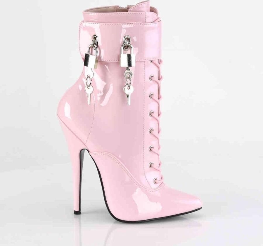 Devious Enkellaars 46 Shoes DOMINA 1023 Paaldans schoenen Roze - Foto 4