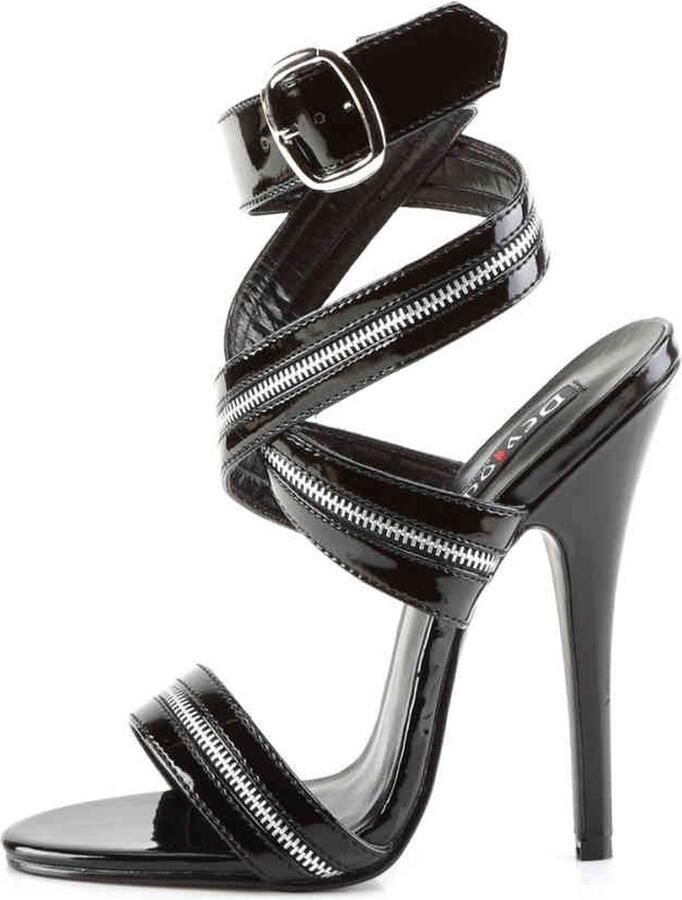 Devious Hoge hakken 45 Shoes DOMINA 119 Paaldans schoenen Zwart