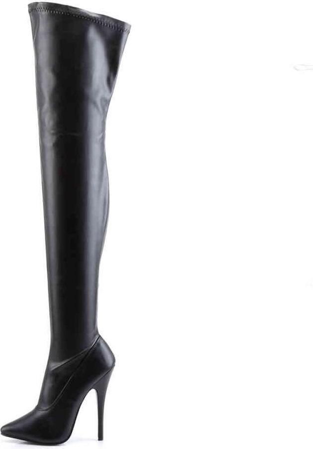 Devious Overknee Laarzen 46 Shoes DOMINA 3000 Paaldans schoenen Zwart - Foto 2