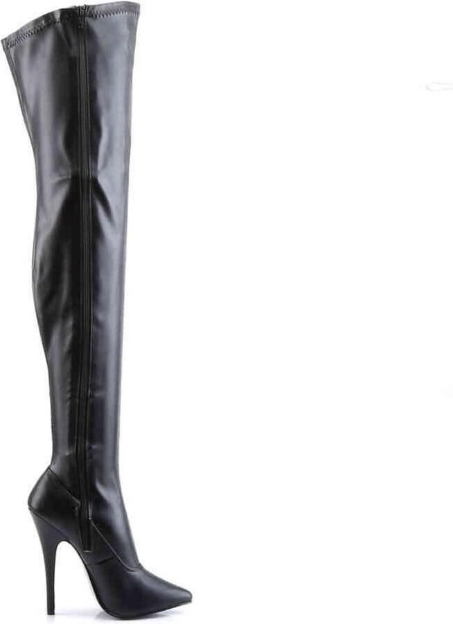 Devious Overknee Laarzen 42 Shoes DOMINA 3000 Paaldans schoenen Zwart