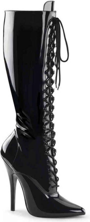 Devious DOMINA-2020 Kniehoge laarzen Paaldans schoenen 47 Shoes Zwart