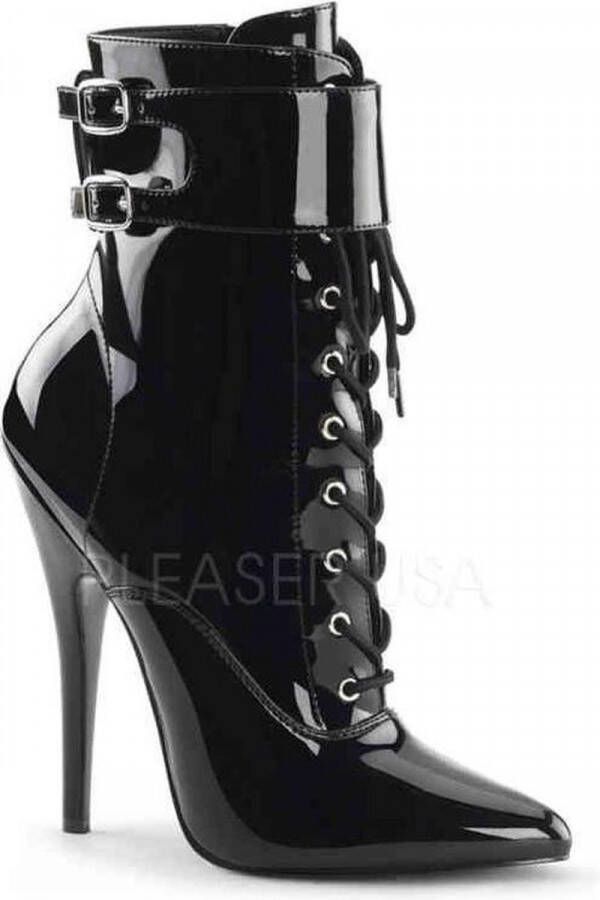 Devious Enkellaars 37 Shoes DOMINA 1023 Paaldans schoenen Zwart