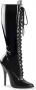 Devious = | DOMINA 2020 | 6 Lace Up Knee Boot Side Zip - Thumbnail 2