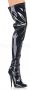 Devious = | DOMINA 3000 | 6 Plain Stretch Thigh Boot Side Zip - Thumbnail 1