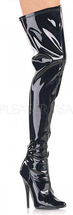 Devious = | DOMINA 3000 | 6 Plain Stretch Thigh Boot Side Zip