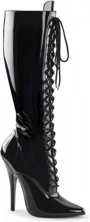 Devious = | DOMINA 2020 | 6 Lace Up Knee Boot Side Zip