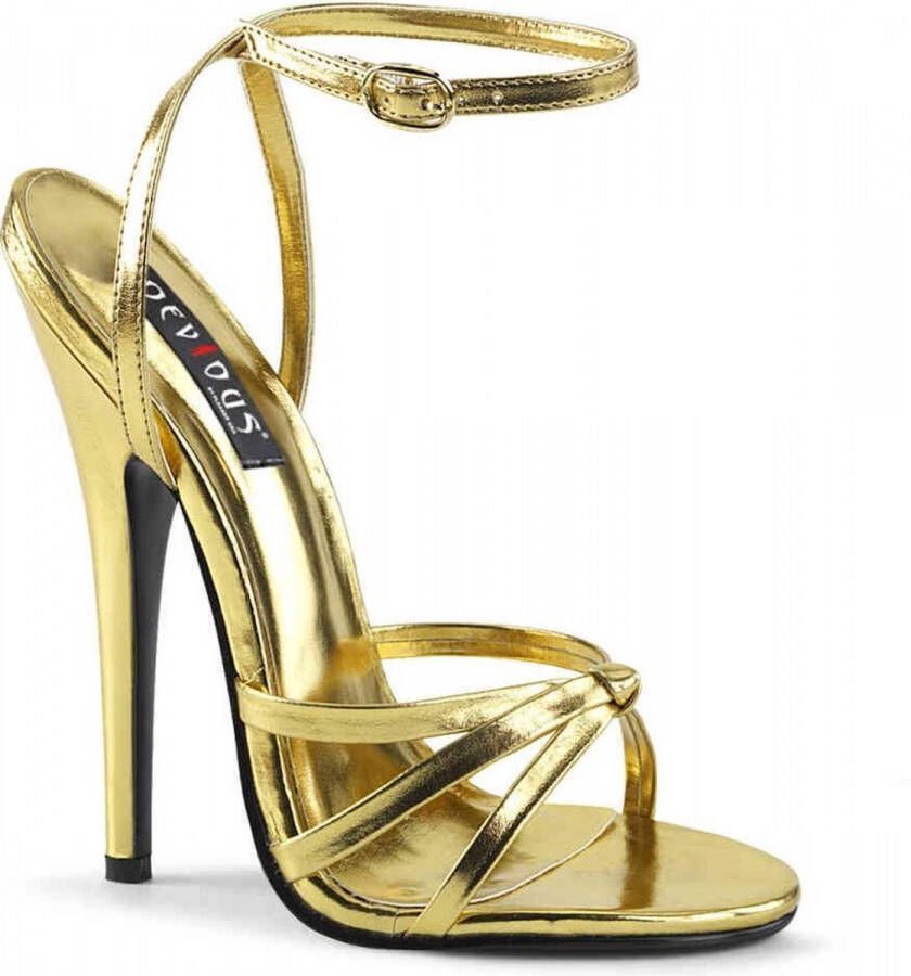 Devious Hoge hakken 41 Shoes DOMINA 108 Paaldans schoenen Goudkleurig