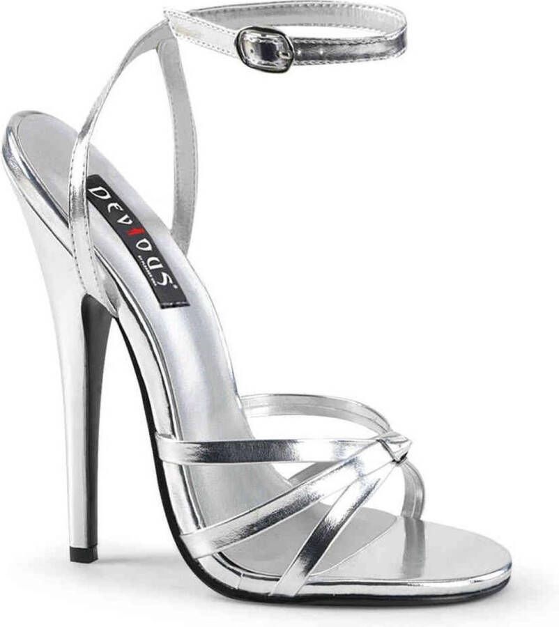 Devious DOMINA-108 Hoge hakken Paaldans schoenen 41 Shoes Zilverkleurig