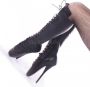 Devious BALLET-2020 Plateau Laarzen Paaldans schoenen 41 Shoes Zwart - Thumbnail 1