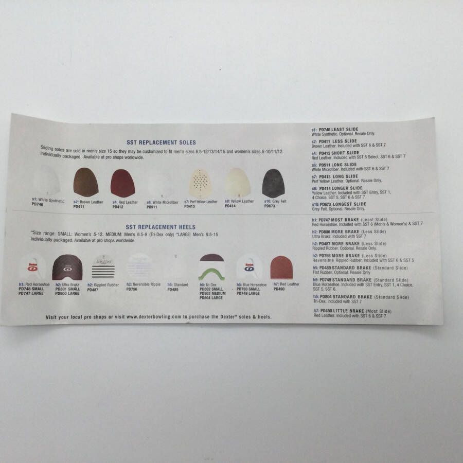 Dexter Bowling Bowlingschoen losse hak voor SST 4 en hoger 'Velcro Heel 5' Large 1=kortste glijfase 7=langste - Foto 4