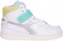 Diadora Mi Basket Mid Icona Wn Hoge sneakers Leren Sneaker Dames Wit - Thumbnail 4