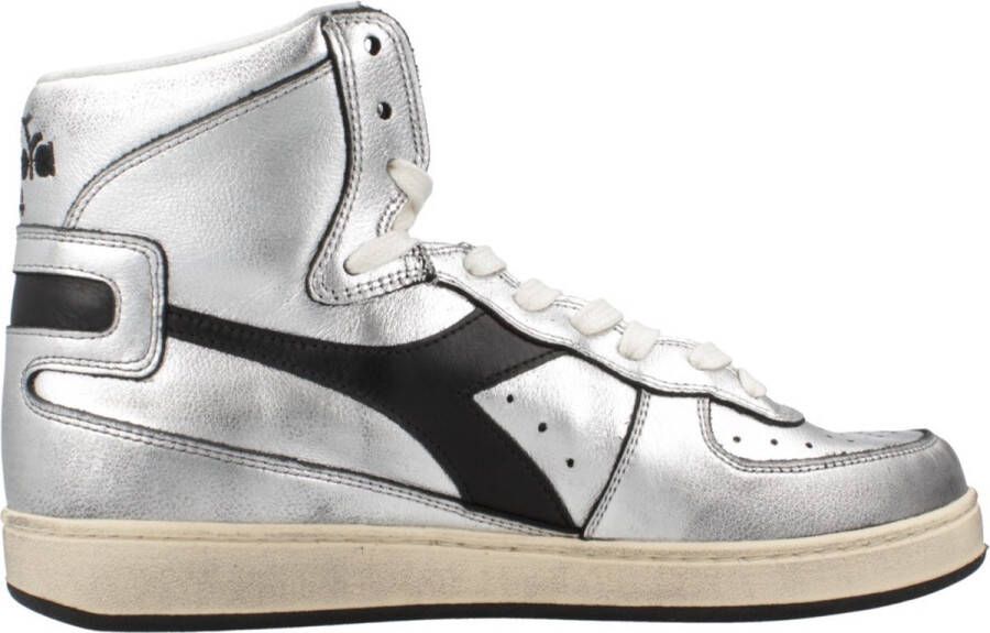 DIADORA Hoge Sneakers Dames Mi Basket Used Z Maat: 36 Materiaal: Leer Kleur: Zilver