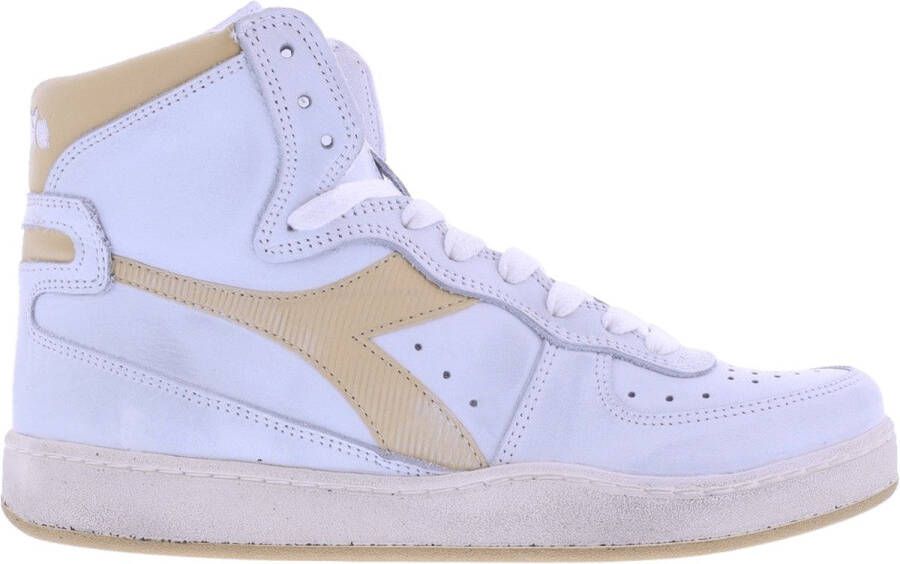 Diadora Dames Mi Basket Used White Yellow
