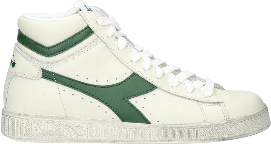 Retro Sneaker Game High Waxed Hoge sneakers Leren Sneaker Groen