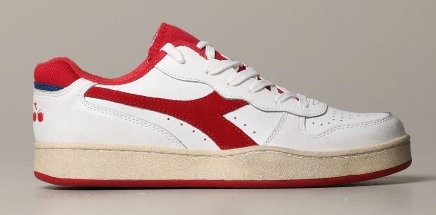 Diadora heren sneakers wit rood leer