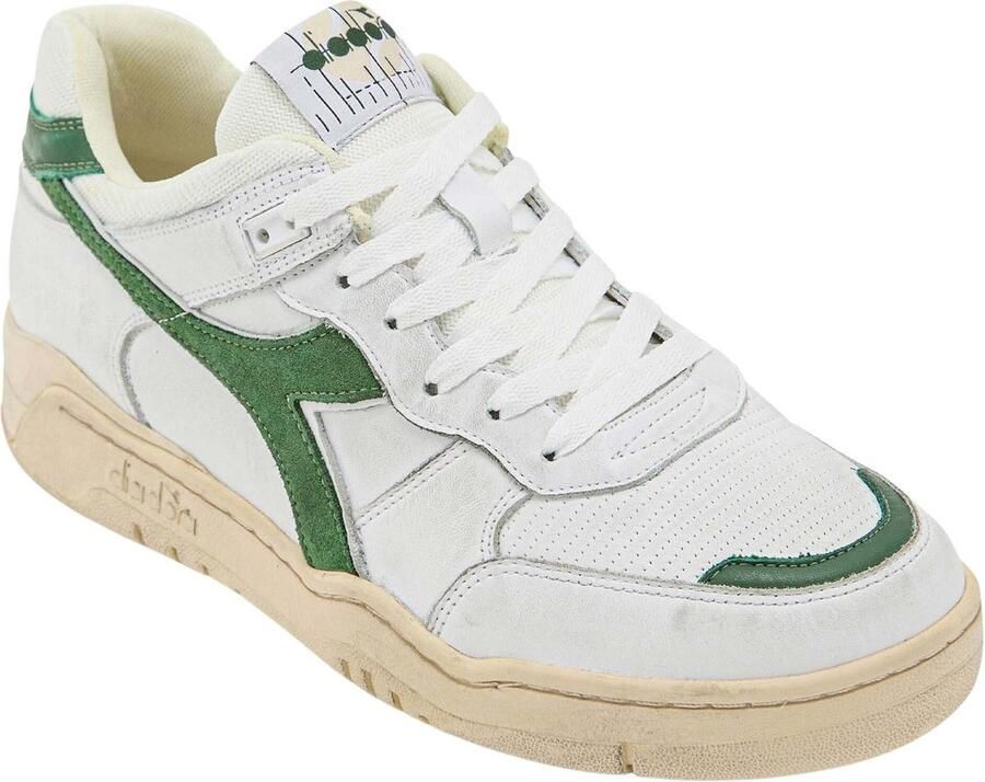 DIADORA Lage Sneakers Heren Led Combi Sneaker Maat: 40 Materiaal: Leer Kleur: Groen