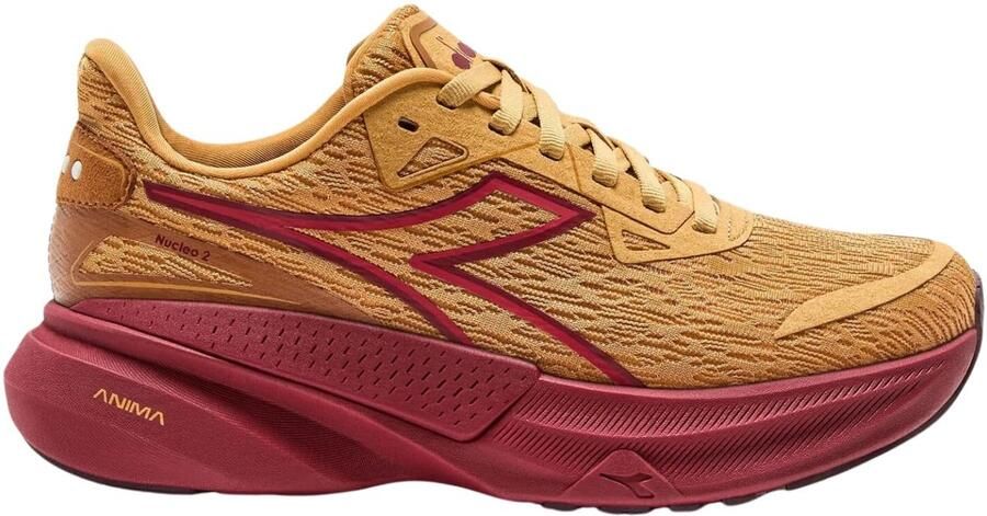 Diadora Nucleo 2 W HY RD Hardloopschoen Honey Yellow Red Dahlia