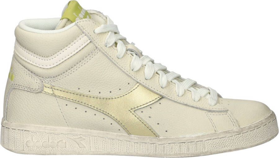 Diadora Game L High Waxed Metal Wn Sneakers Leren Sneaker Dames Wit