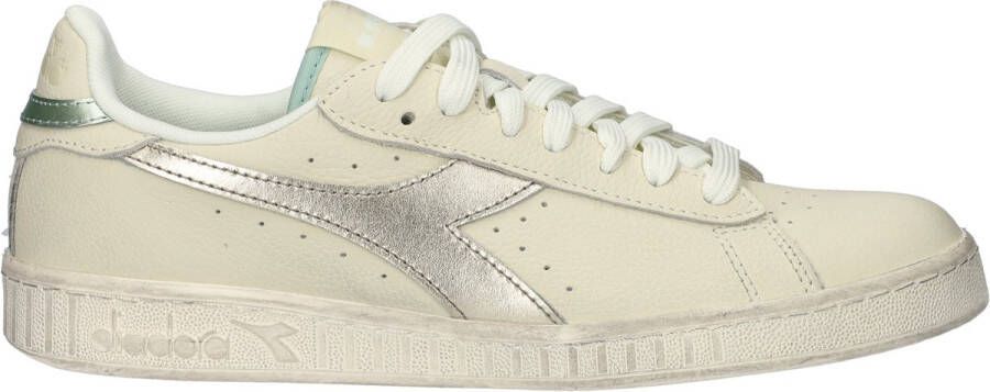 Diadora Game L Low Waxed Metal Wn Sneakers Leren Sneaker Dames Wit