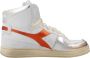 Diadora Heritage MI Basket metal pigskin used white orange Wit - Thumbnail 1