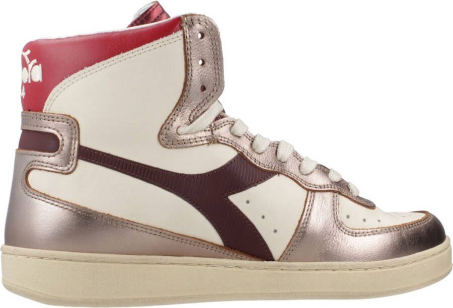DIADORA Hoge Sneakers Dames Met Mid Basket Sneaker Maat: 38 Materiaal: Leer Kleur: Roodbruin