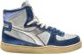 Diadora Heritage Mi Basket Metallic Used Wit Blauw Zilver Damessneakers - Thumbnail 1