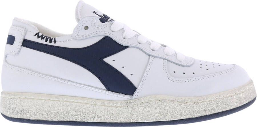 Diadora Heritage Diadora Dames Mi Basket Row Wit Blauw