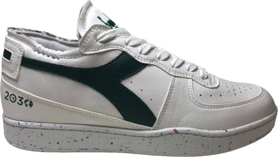 Diadora Heritage Mi Basket Row Cut 2030 Veter sneakers Vegan Wit groen